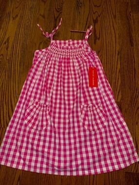Kayce hughes girls hot pink gingham girls dress size 8 NWT
